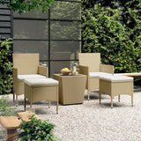 vidaXL 3-delige Bistroset poly rattan en gehard glas zwart