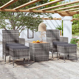 vidaXL 3-Piece Bistro Set Poly Rattan and Acacia Wood Black