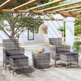 vidaXL 3-delige Bistroset poly rattan en gehard glas zwart