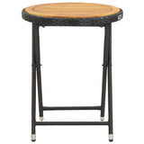 vidaXL 3-Piece Bistro Set Poly Rattan and Acacia Wood Black