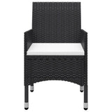 vidaXL 3-Piece Bistro Set Poly Rattan and Acacia Wood Black