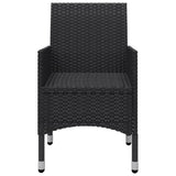 vidaXL 3-Piece Bistro Set Poly Rattan and Acacia Wood Black