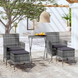 vidaXL 3-Piece Bistro Set Polyrattan and Tempered Glass Black