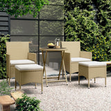 vidaXL 3-Piece Bistro Set Polyrattan and Tempered Glass Black