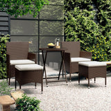 vidaXL 3-Piece Bistro Set Polyrattan and Tempered Glass Black