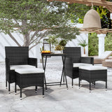 vidaXL 3-Piece Bistro Set Poly Rattan and Acacia Wood Black