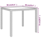 vidaXL 3-delige Tuinset poly rattan en gehard glas grijs