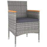 vidaXL 3-delige Tuinset poly rattan en gehard glas grijs