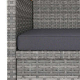vidaXL 3-delige Tuinset poly rattan en gehard glas grijs