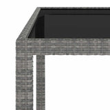 vidaXL 3-delige Tuinset poly rattan en gehard glas grijs