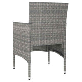 vidaXL 3-delige Tuinset poly rattan en gehard glas zwart