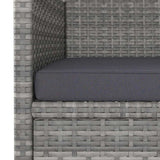vidaXL 3-delige Tuinset poly rattan en gehard glas zwart