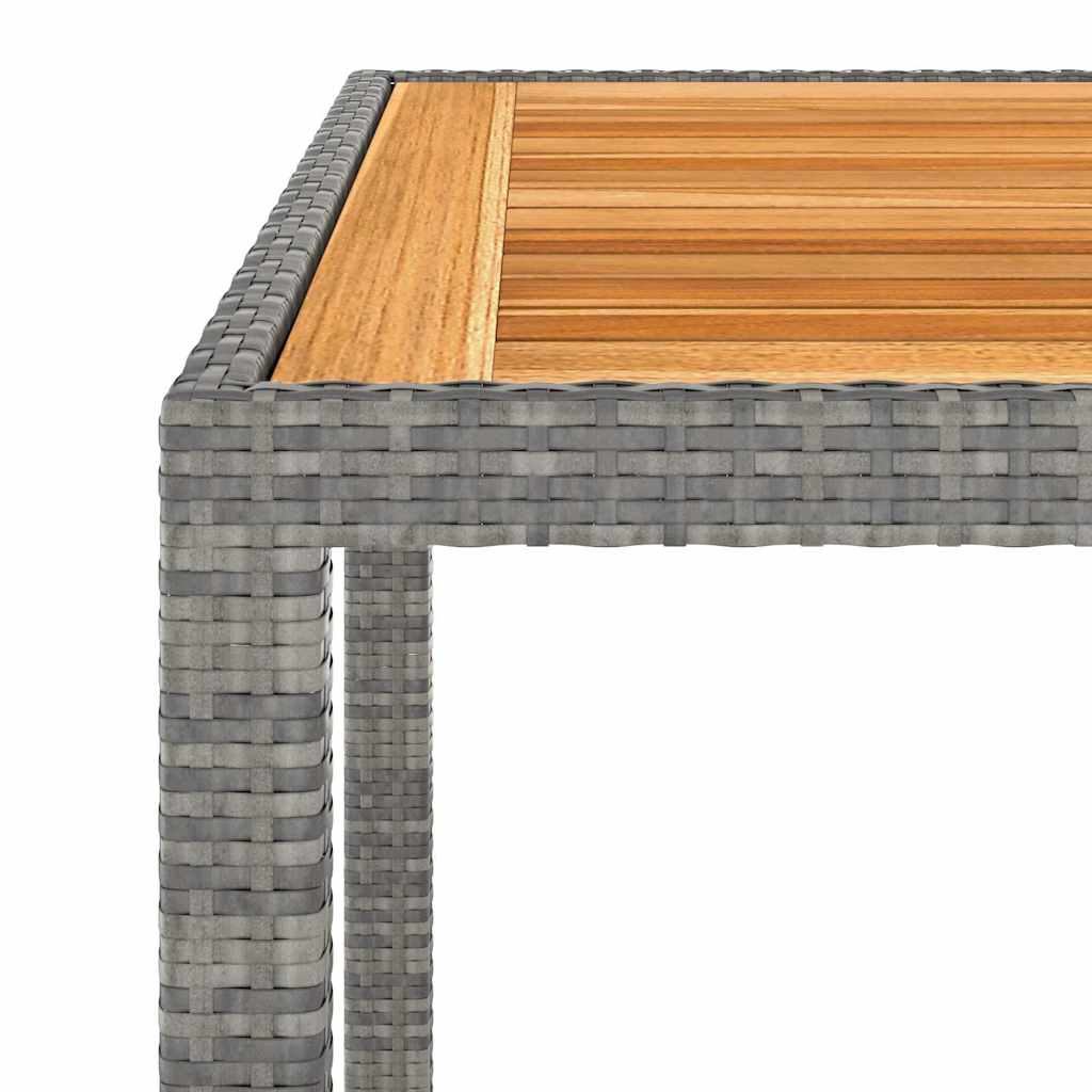 vidaXL 3-delige Tuinset poly rattan en gehard glas zwart