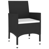 vidaXL 5-delige Tuinset poly rattan zwart