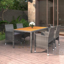 vidaXL 5-delige Tuinset poly rattan zwart