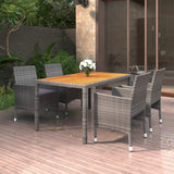 vidaXL 5-delige Tuinset poly rattan zwart