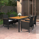 vidaXL 5-piece Garden Dining Set Poly Rattan Black