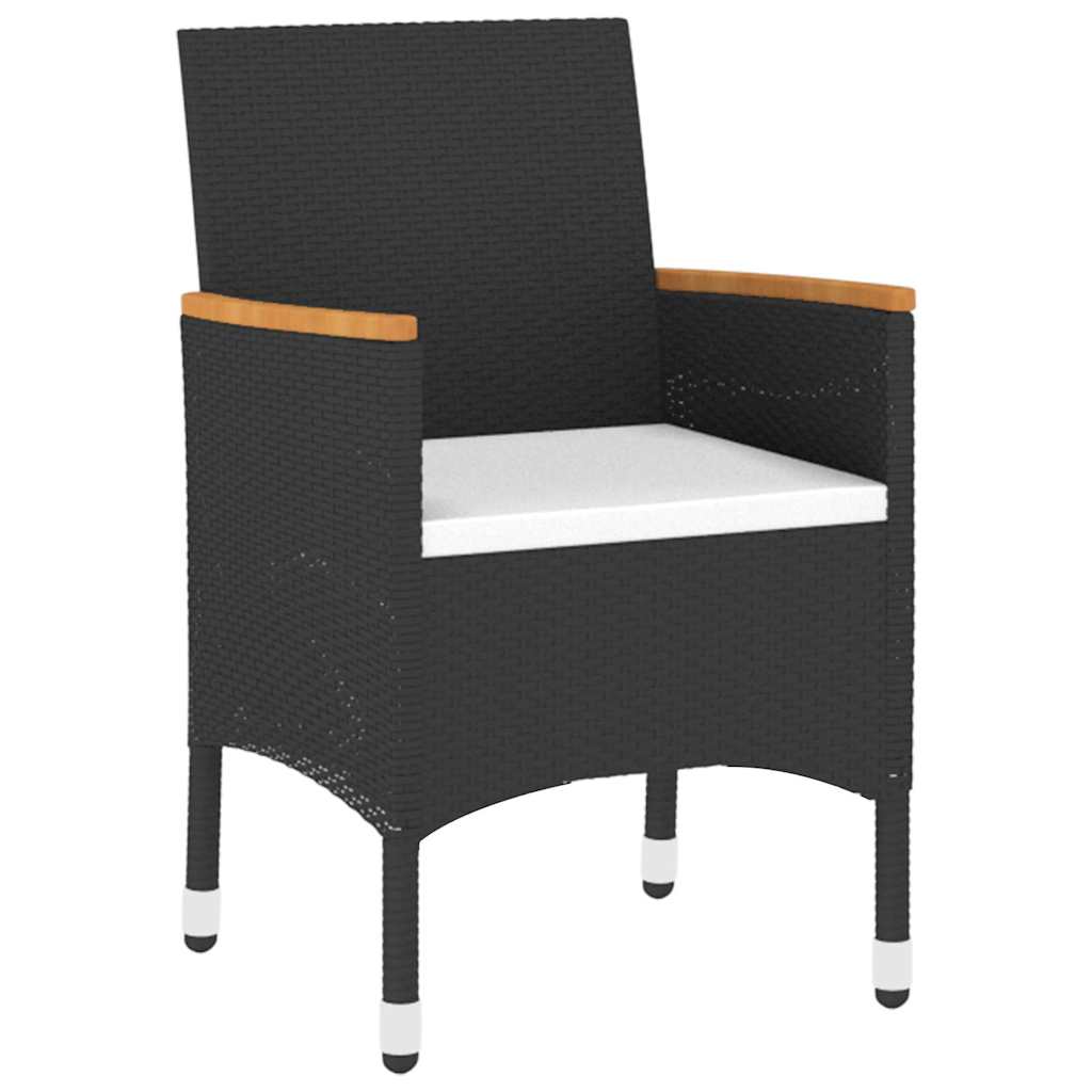 vidaXL 5-piece Garden Dining Set Poly Rattan Black