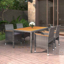 vidaXL 5-piece Garden Dining Set Poly Rattan Black