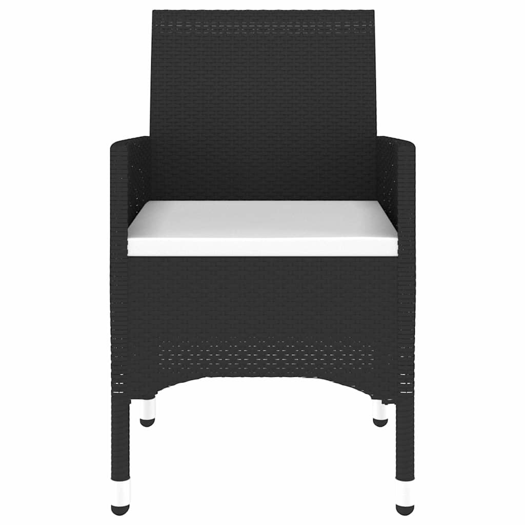 vidaXL 7-delige Tuinset poly rattan zwart
