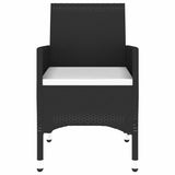 vidaXL 7-delige Tuinset poly rattan zwart