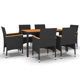 vidaXL 7-delige Tuinset poly rattan grijs