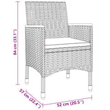 vidaXL 7-delige Tuinset poly rattan grijs