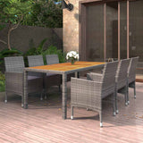 vidaXL 7-Piece Garden Dining Set Poly Rattan Black