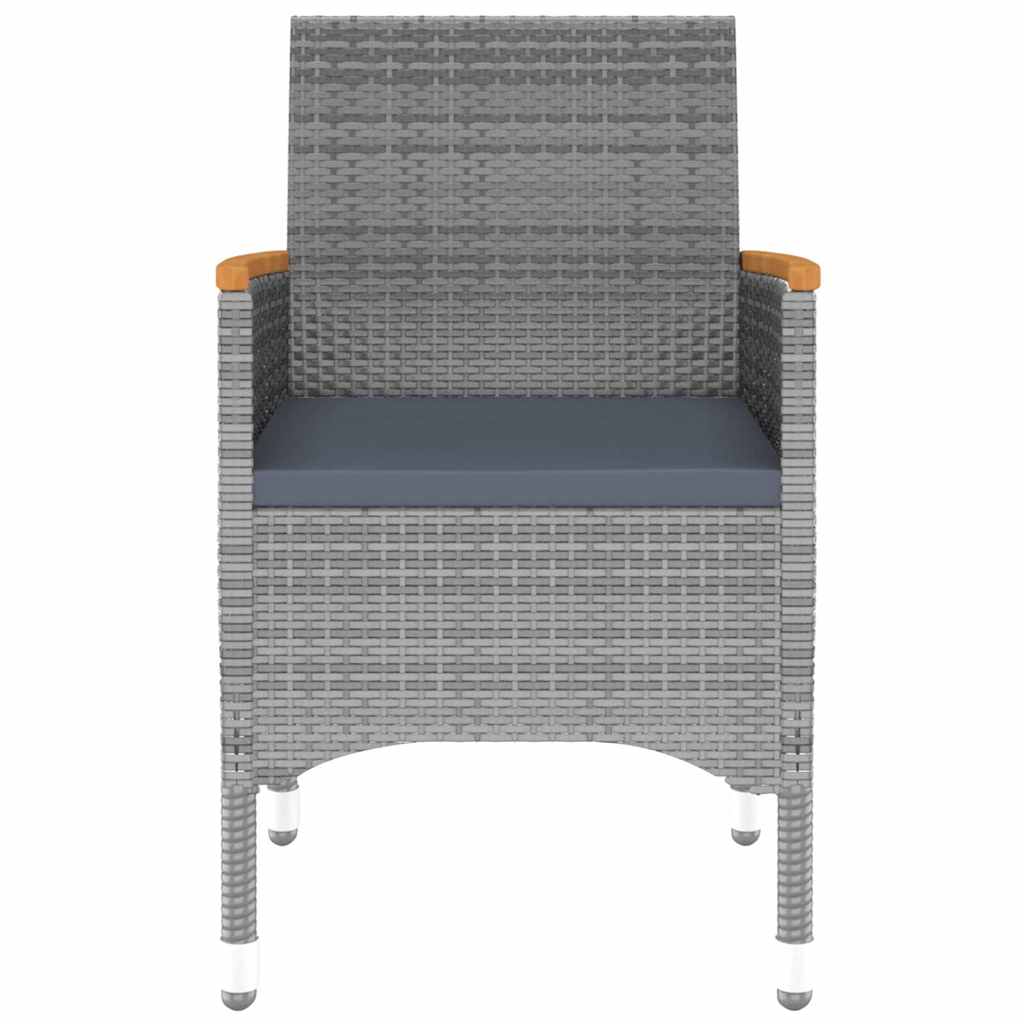 vidaXL 7-piece Garden Dining Set poly rattan grey
