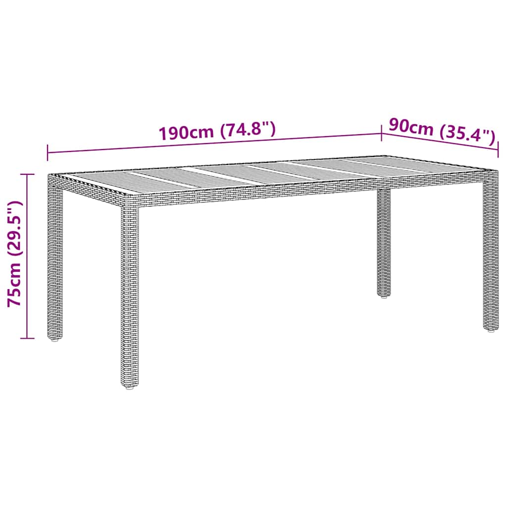 vidaXL 7-piece Garden Dining Set poly rattan grey