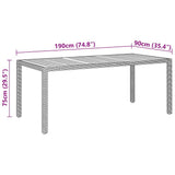 vidaXL 7-piece Garden Dining Set poly rattan grey