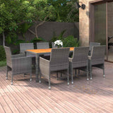 vidaXL 9-delige Tuinset poly rattan zwart