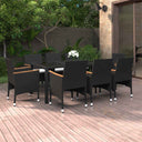 vidaXL 9-delige Tuinset poly rattan zwart