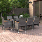 vidaXL 9-delige Tuinset poly rattan zwart