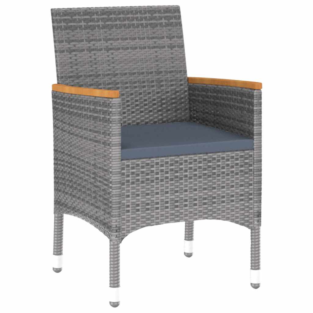 vidaXL 9-delige Tuinset poly rattan zwart