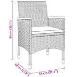 vidaXL 9-delige Tuinset poly rattan zwart
