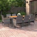 vidaXL 9-delige Tuinset poly rattan zwart