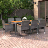 vidaXL 9-delige Tuinset poly rattan zwart