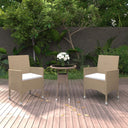 vidaXL 3-delige Tuinset poly rattan zwart