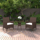 vidaXL 3-delige Tuinset poly rattan zwart