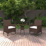 vidaXL 3-Piece Garden Lounge Set Poly Rattan Black