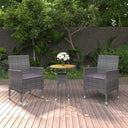 vidaXL 3-delige Tuinset poly rattan zwart