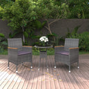 vidaXL 3-delige Tuinset poly rattan zwart