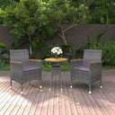vidaXL 3-delige Tuinset poly rattan zwart
