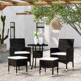 vidaXL 5-piece Lounge Set poly rattan black