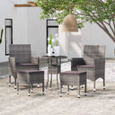 vidaXL 5-delige Loungeset poly rattan zwart