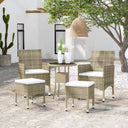 vidaXL 5-delige Loungeset poly rattan zwart