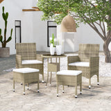 vidaXL 5-piece Lounge Set poly rattan black