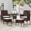vidaXL 5-delige Loungeset poly rattan zwart