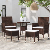 vidaXL 5-piece Lounge Set poly rattan black